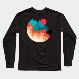 Minimalist Abstract Nature Art #62 Mountains Long Sleeve T-Shirt